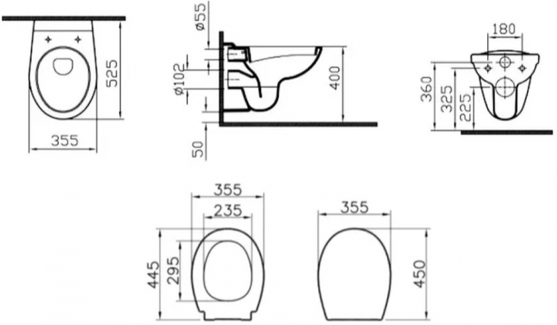 Унитаз подвесной с инсталляцией Vitra Комплект Normus L-box: унитаз + инсталляция + кнопка + сиденье микролифт 