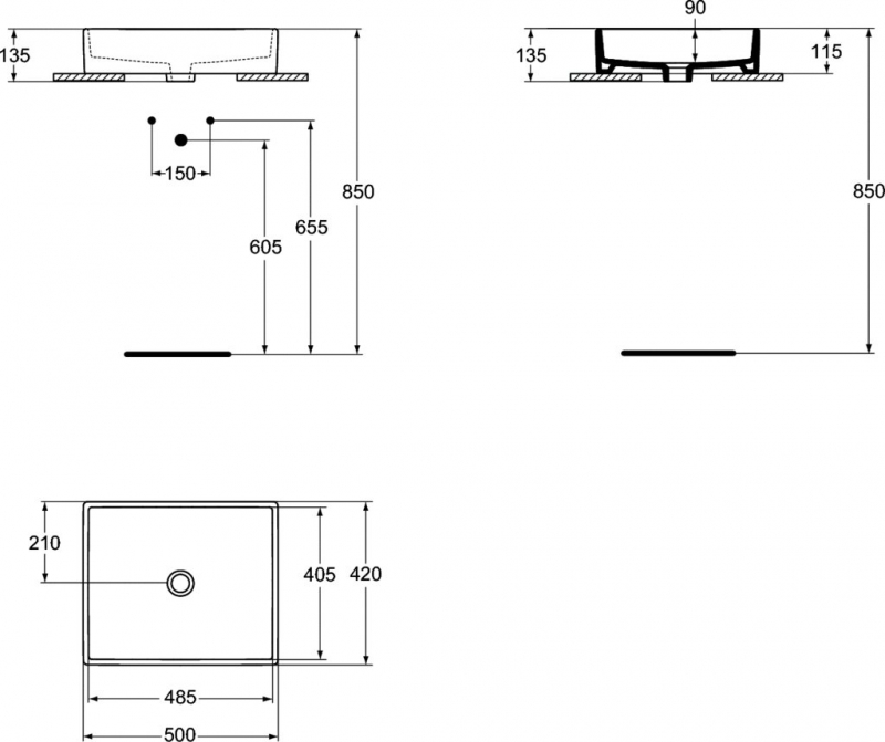 Умывальник Ideal Standard Strada, 50x42 см
