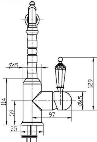 Смеситель для умывальника Boheme Tradizionale Chromo с керамической ручкой