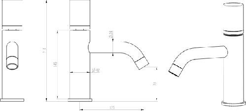 Смеситель для умывальника Boheme Stick Linea  графит