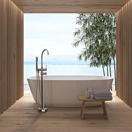 Смеситель для ванны напольный Rea Ortis хром