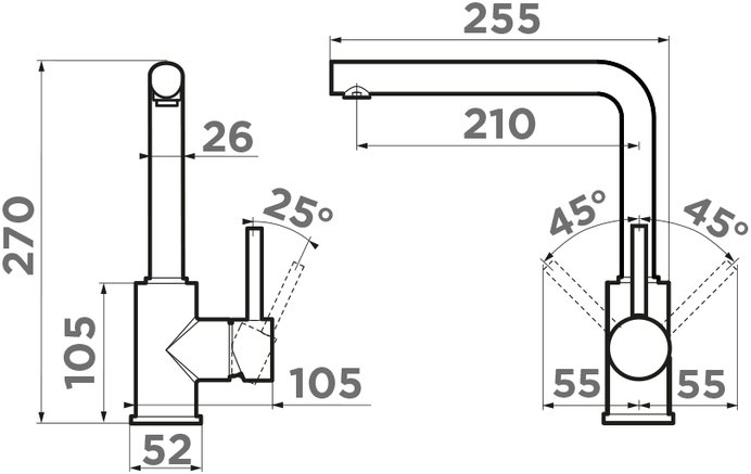 Смеситель для кухни Omoikiri Nakagawa-P-BL черный