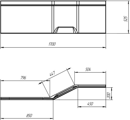 Акриловая ванна 1 Marka Convey 170x75 L белая с ножками и экраном