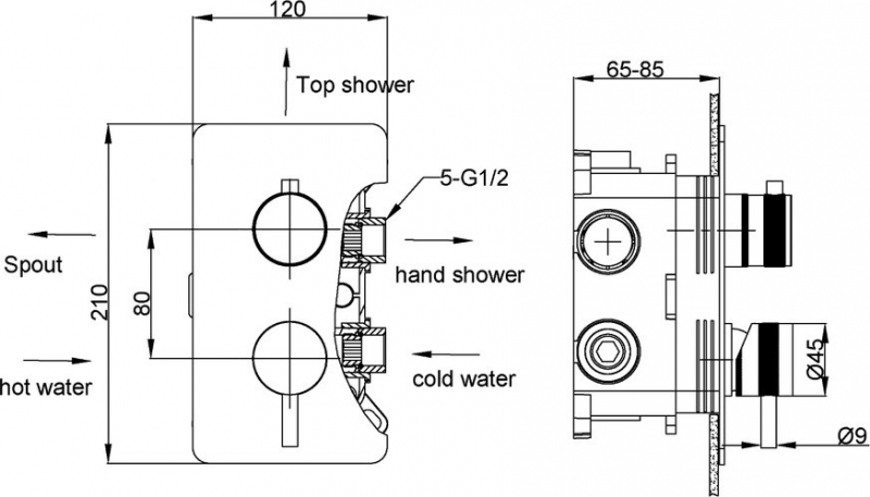 Душевая система скрытого монтажа Boheme Cell Copper Brushed