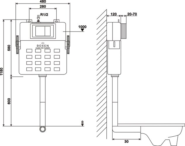 Комплект Roxen Attach 3в1 клавиша хром глянцевый