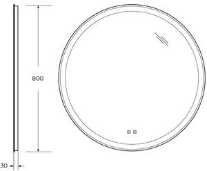 Зеркало BelBagno 80 x 80 с встроенной подсветкой, голосовым управлением и подогревом