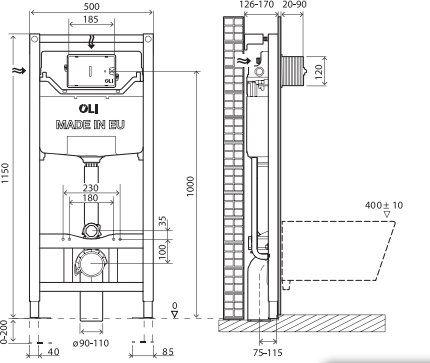 Система инсталляции (механическая) для унитазов OLI 120 Plus OliPure (Fresh) 152972