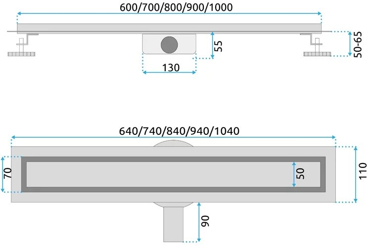 Душевой лоток Rea Neox Pro black черный матовый