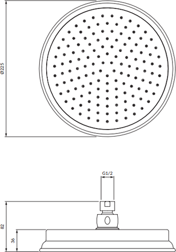 Лейка верхнего душа Omnires Armance хром 22,5 см