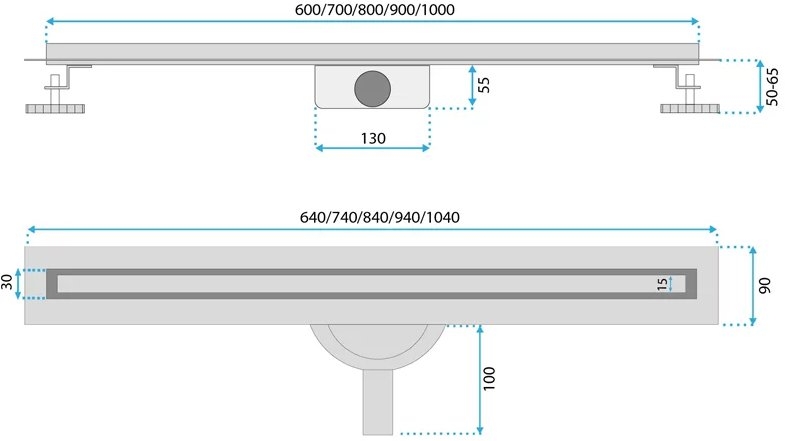 Душевой лоток Rea Neox pro nikiel brush