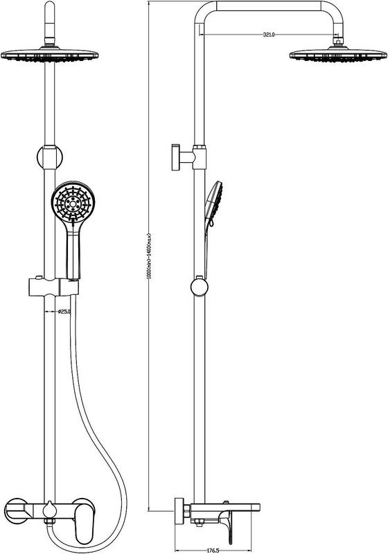 Стойка для душа со смесителем Boheme SPECTRE