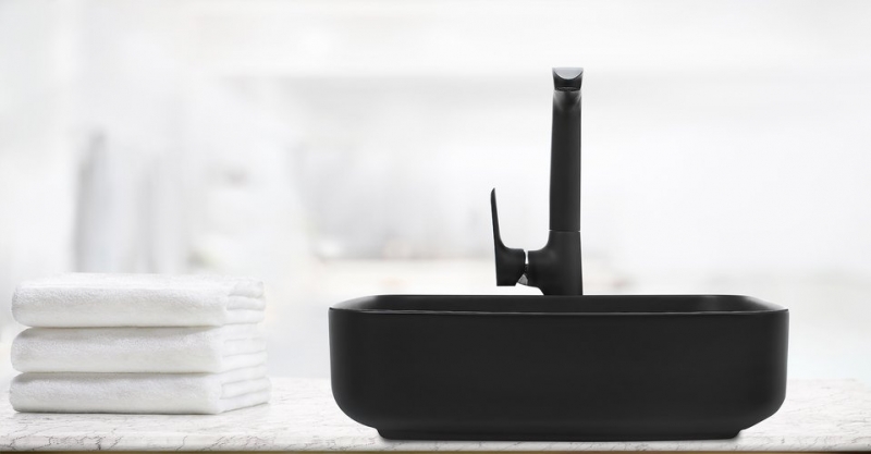 Умывальник накладной Welt-Wasser  50x39 матовый черный