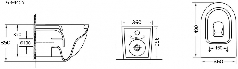 Унитаз подвесной Grossman  36x49 SoftClose безободковый