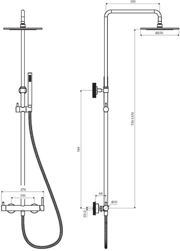 Стойка для душа Omnires Y хром