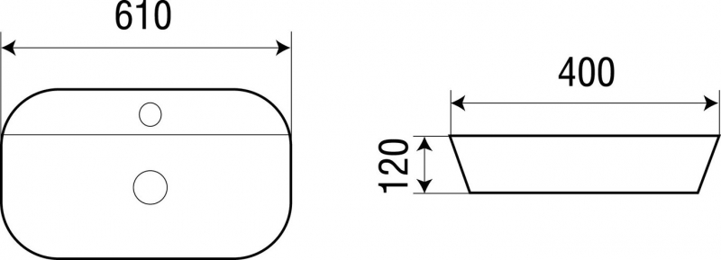 Умывальник Welt-Wasser ELBACH 61*40*12 накладной