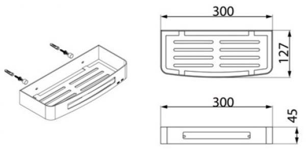 Полка прямоугольная одноэтажная Fixsen Нotel 