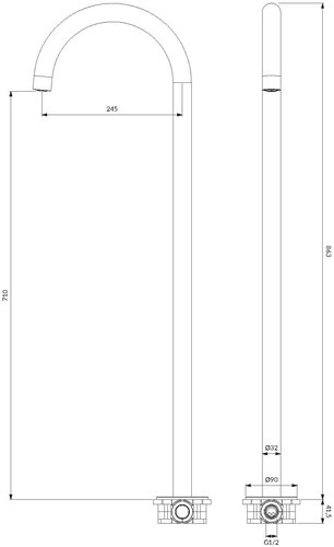 Отдельностоящий излив для ванны Omnires Y