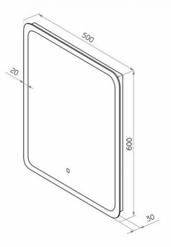 Зеркало КОНТИНЕНТ Bruno LED 50х60 холодная подсветка, сенсор