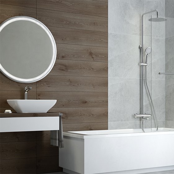 Душевая стойка Deante Jasmin с термостатическим смесителем и поворотным изливом