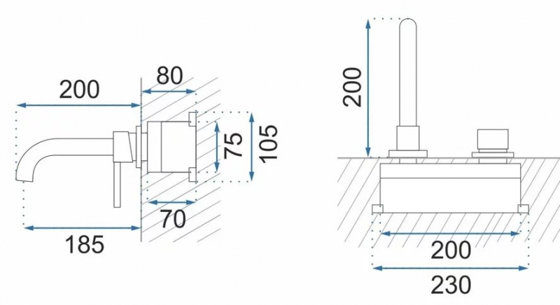 Смеситель для умывальника Rea Lungo  матовое золото
