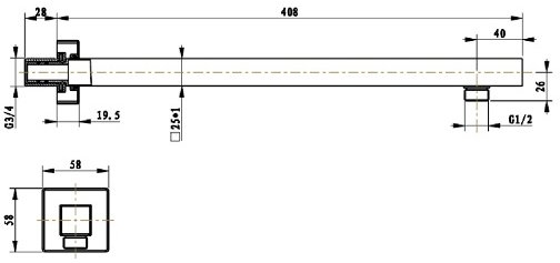 Кронштейн для верхнего душа Villeroy&Boch хром