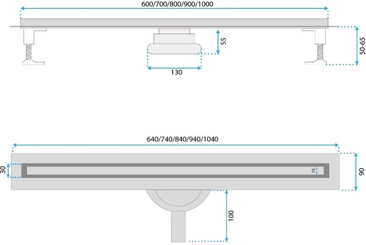 Душевой лоток Rea Neox Slim pro black черный матовый