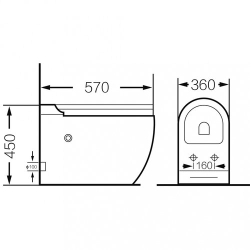Унитаз приставной Grossman 57x35 с импульсным смывом сиденье Duroplast, микролифт