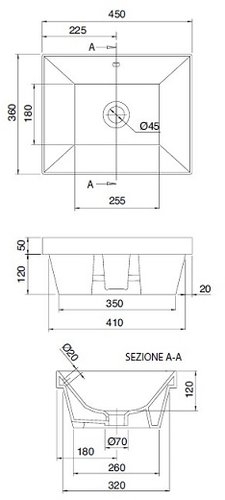 Умывальник встраиваемый Scarabeo Teorema 2.0 45x36 белый