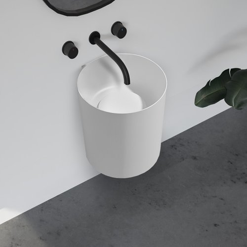 Умывальник подвесной ABBER Stein 42*42 белый матовый