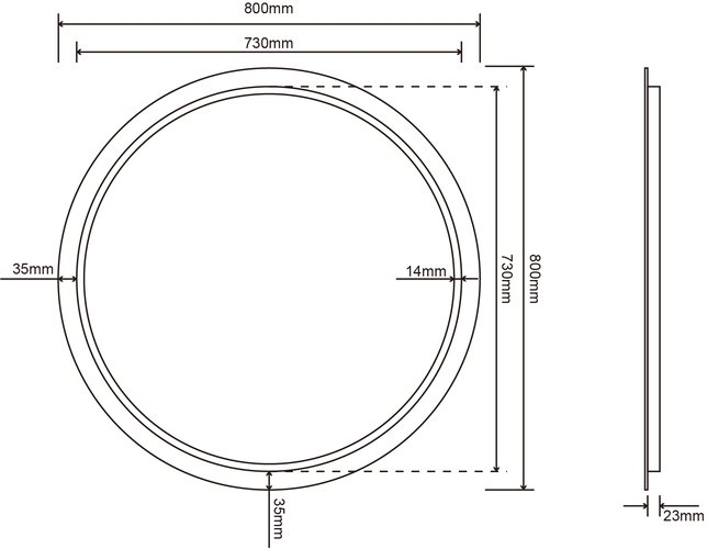 Зеркало Roxen Brimen 80x80 с подсветкой и подогревом