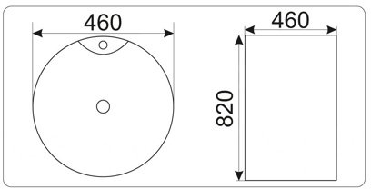Умывальник отдельностоящий CeramaLux 46х46