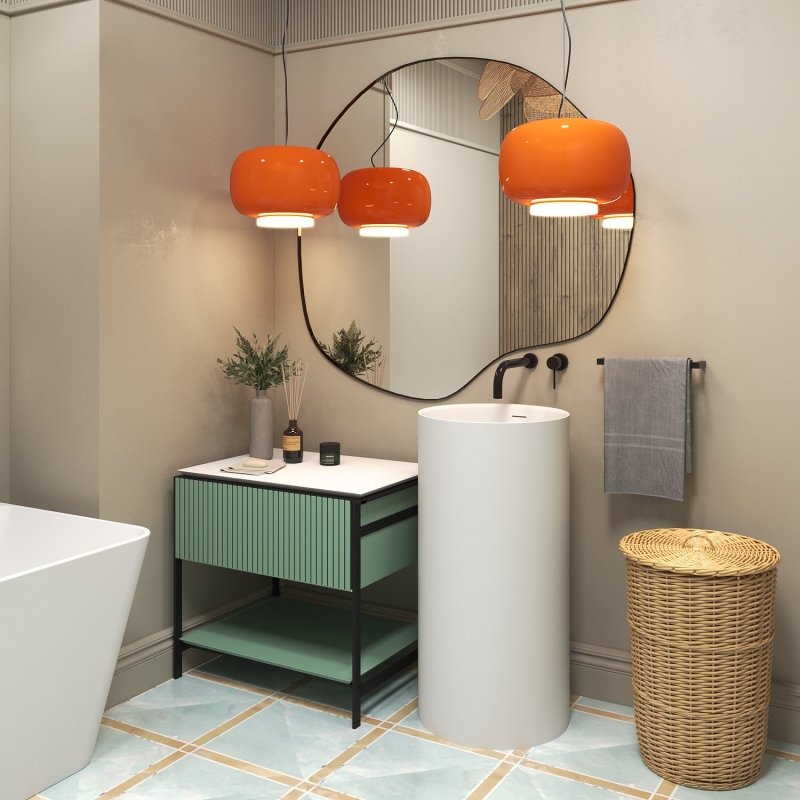 Умывальник напольный Wellsee Chalice Perfection 45x45 белый глянцевый