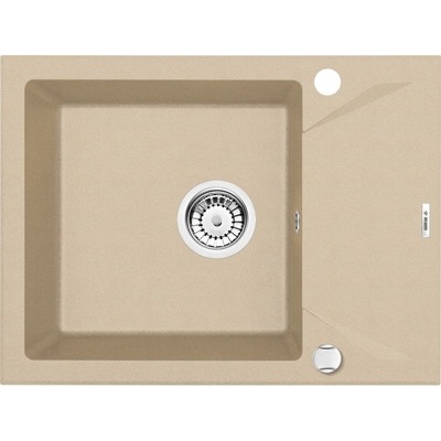 DEANTE EVORA песочный - мойка 1 чаша с крылом, 590*440*180 мм + сифон SPACE SAVER
