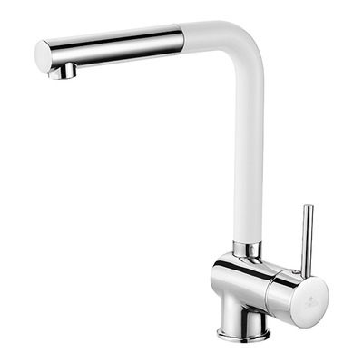 Смеситель для мойки Deante Aster с выдвижным изливом, хром-белый