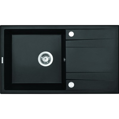 DEANTE ERIDAN графитовый металик - мойка 1 чаша с крылом, 860*500*190 мм + сифон SPACE SAVER