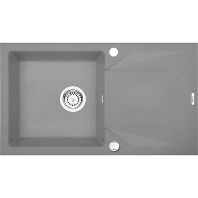 DEANTE EVORA серый металик- мойка 1 чаша с крылом, 780*440*180 мм + сифон SPACE SAVER