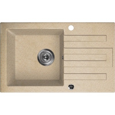 DEANTE LIMA песочный - мойка 1 чаша с крылом, 740*440*150 мм + сифон