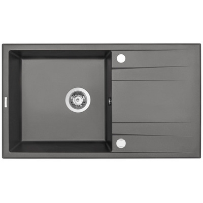 DEANTE ERIDAN антрацит - мойка 1 чаша с крылом, 860*500*190 мм + сифон SPACE SAVER