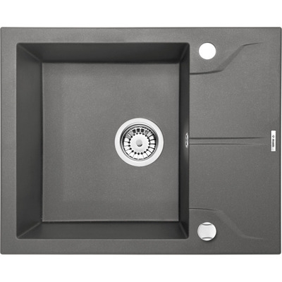 DEANTE ANDANTE  FLUSH антрацит - мойка 1 чаша с крылом, 780*490*180 мм + сифон SPACE SAVER