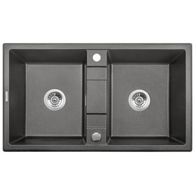 DEANTE ERIDAN антрацит - мойка 2 чаши, 860*500*200 мм + сифон SPACE SAVER