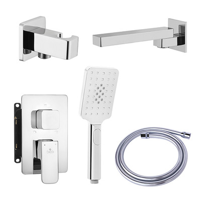 Душевая система скрытого монтажа со складным изливом для ванны Deante Azalia, (в компл.2 рычага), хром