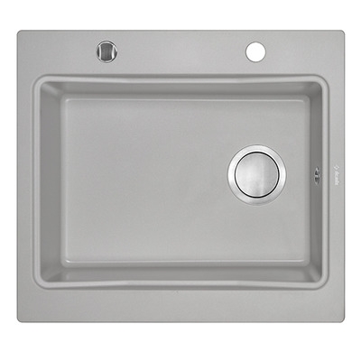 Deante Modern серый металик – мойка 1 чаша, 590x520x190 мм + сифон SPACE SAVER