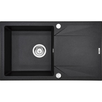 DEANTE EVORA графитовый металик - мойка 1 чаша с крылом, 780*440*180 мм + сифон SPACE SAVER