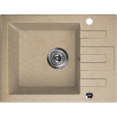 DEANTE LIMA песочный - мойка 1 чаша с крылом, 580*440*150 мм + сифон