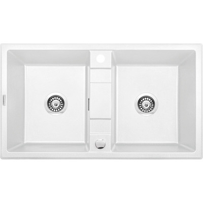 DEANTE ERIDAN алебастр - мойка 2 чаши, 860*500*200 мм + сифон SPACE SAVER