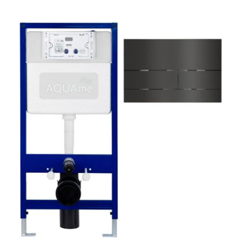 Комплект инсталляции для унитаза AQUAme, с металлической кнопкой смыва 