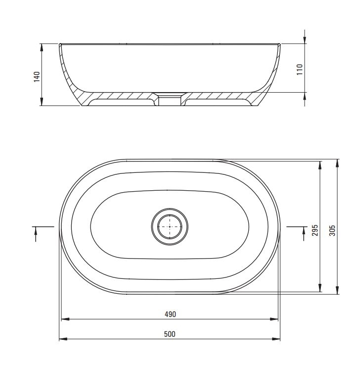 Deante Peonia Умывальник накладной, 50*30*14 см, белый