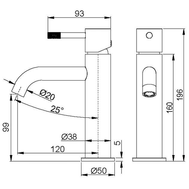 Смеситель для умывальника Boheme Uno сатин