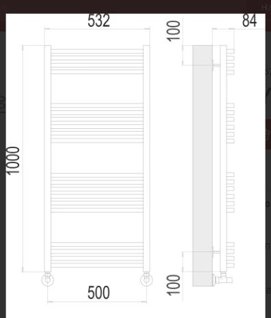 Полотенцесушитель Terminus «Аврора» П20 500х1000 Оружейная Сталь Матовая PVD, с комплектом поключения