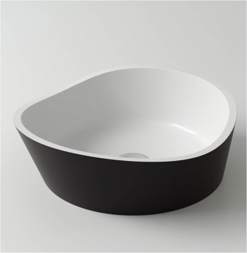 Раковина Holbi Mars, 42*41*15 из Solid Surface (white/beige)